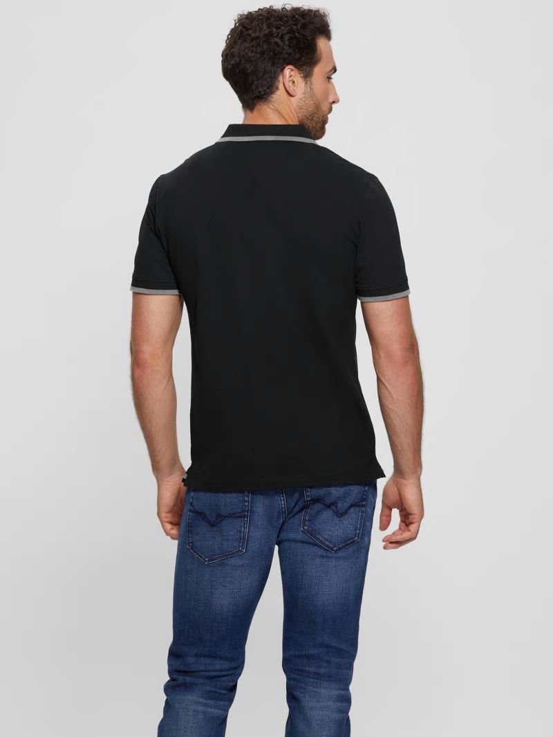 Guess Eco Lyle Logo Polo - Black