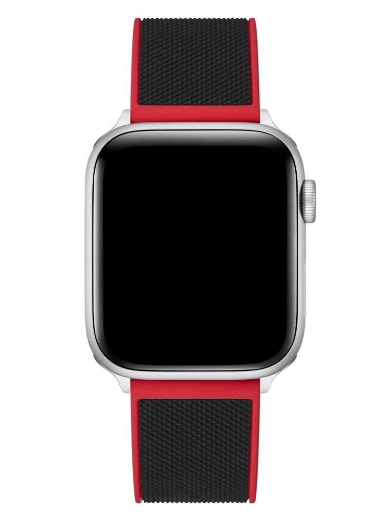 Guess Black and Red Silicone 42-45 mm Band for Apple Watch® - Black & Red Combo