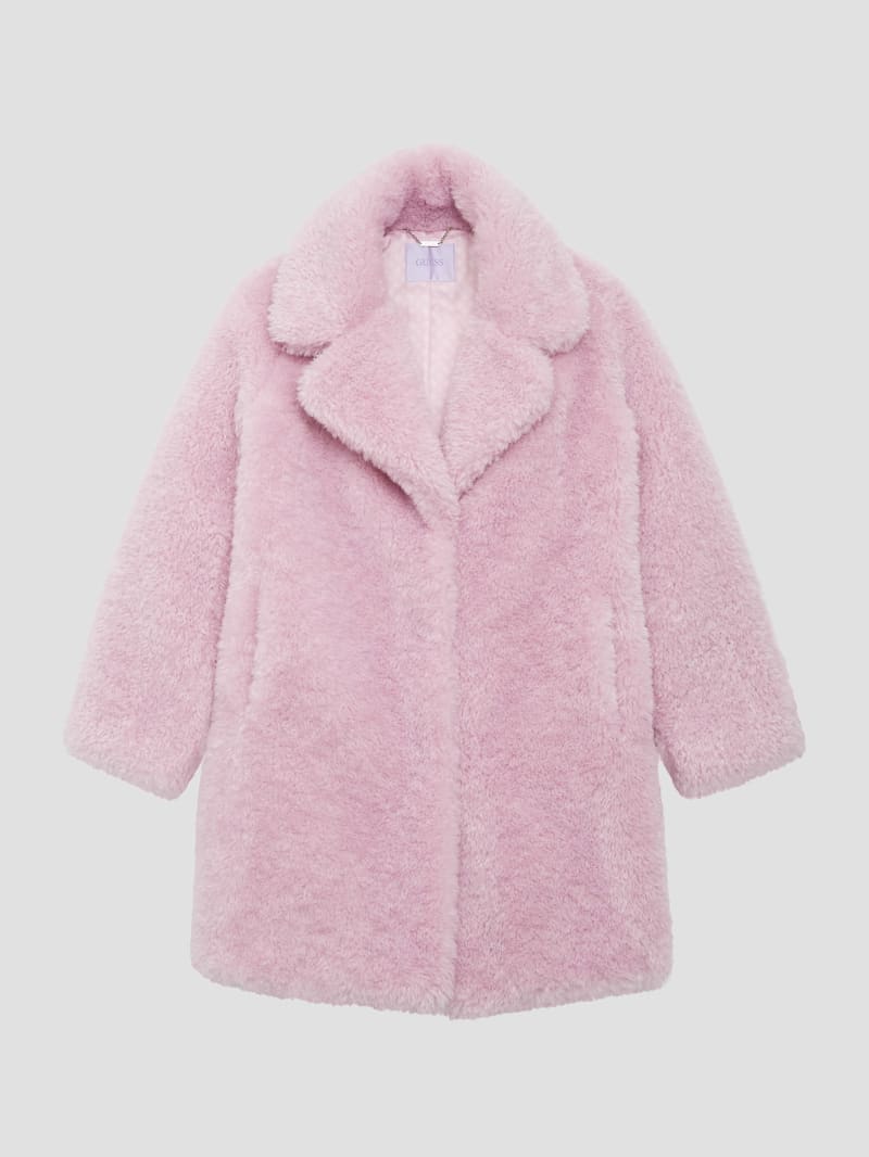 Guess Nives Faux-Fur Coat - Charming Purple