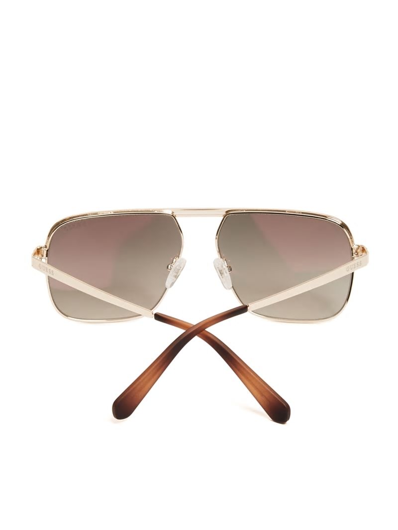 Guess Top Bar Aviator Sunglasses - Gold