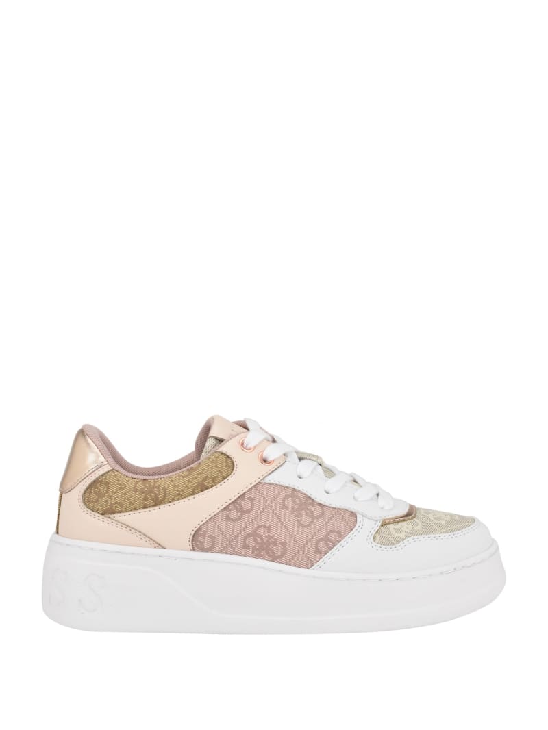 Guess Cleva Contrasting Low-Top Sneakers - Light Natural 110