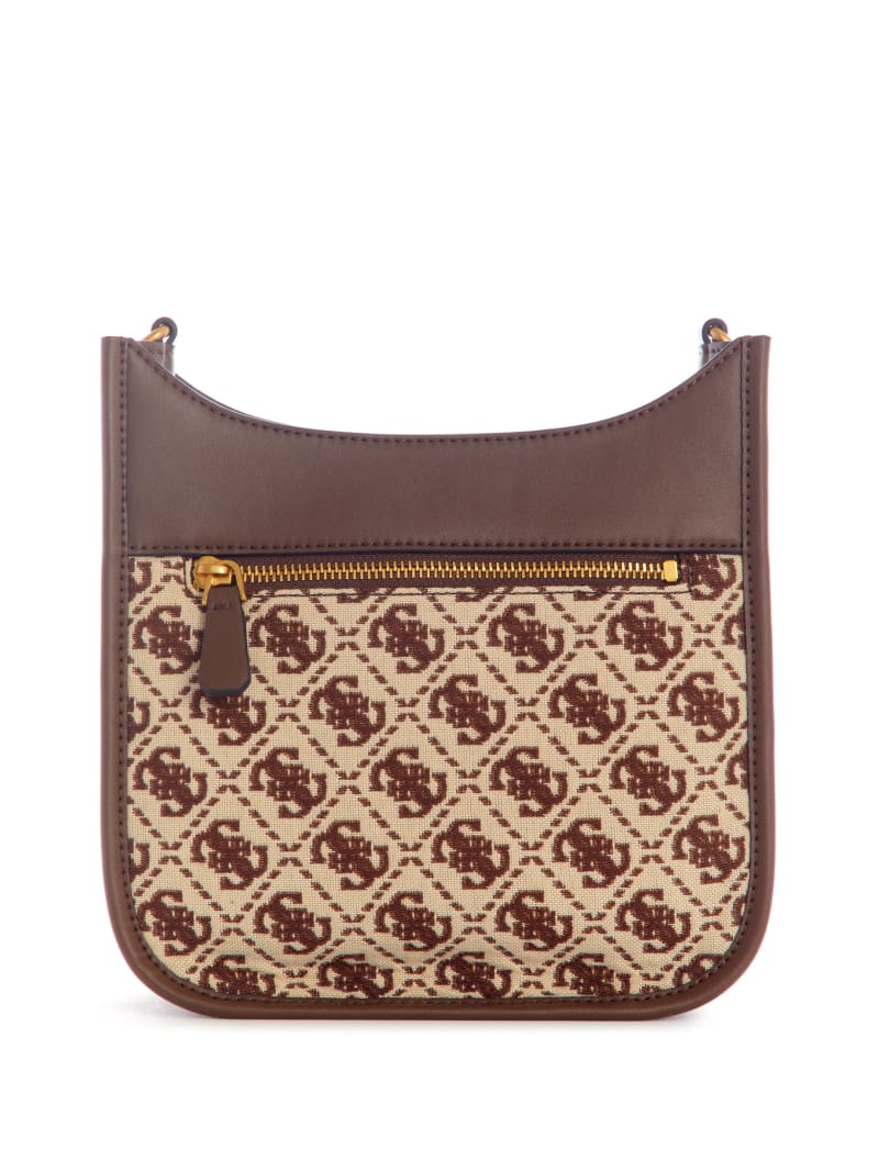 Guess Katey Jacquard Mini Hobo Bag - Brown Multi