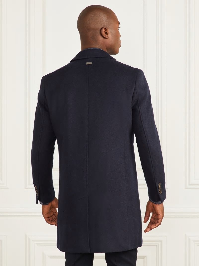 Guess Single Breasted Wool-Blend Coat - Bleu éLéGant