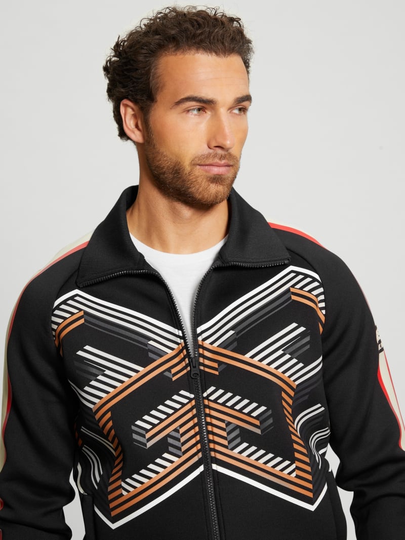 Guess Ward Striped Signature Jacket - Black