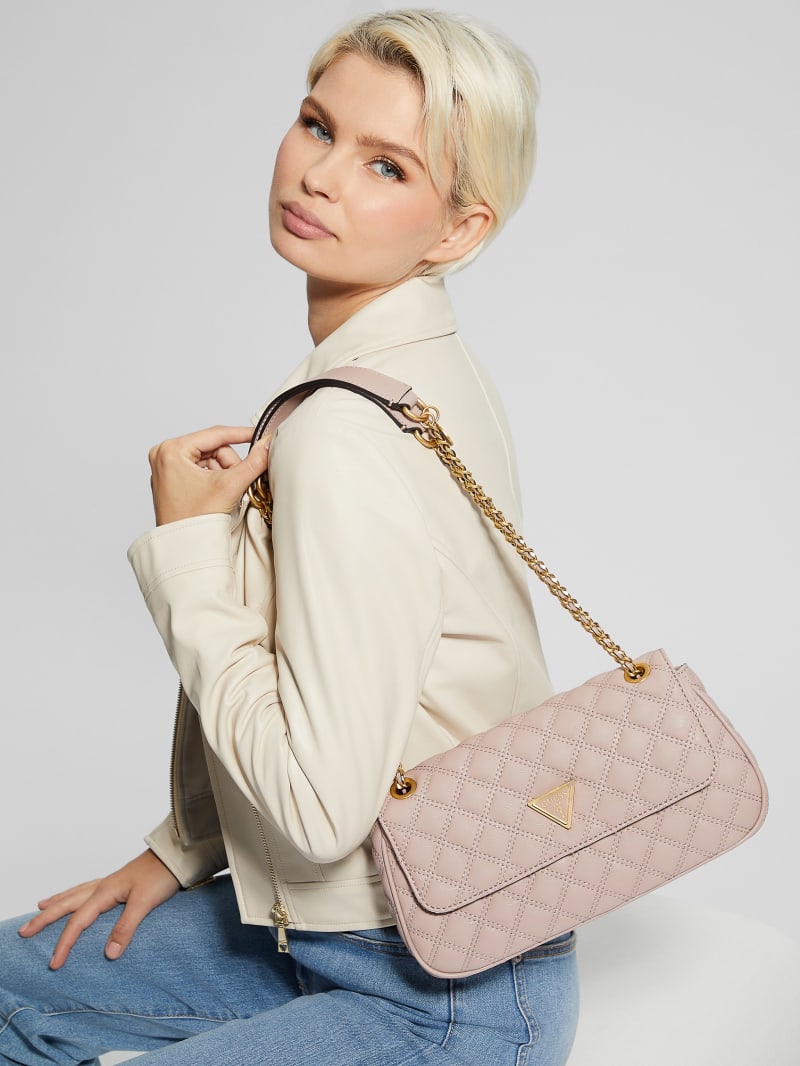 Guess Giully Quilted Convertible Crossbody - Rosewood