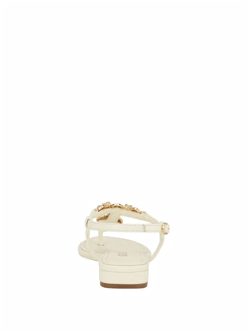 Guess Jiarella T-Strap Signature Sandal - Ivory 150