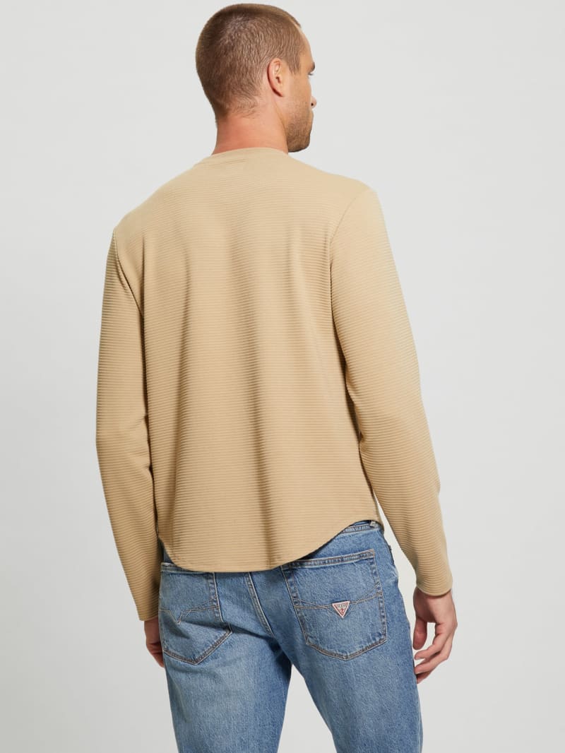 Guess Textured Long-sleeve Tee - Uniform Tan