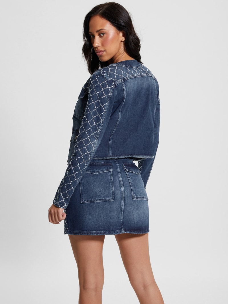 Guess Larissa Diamond Denim Jacket - Bling Ocean