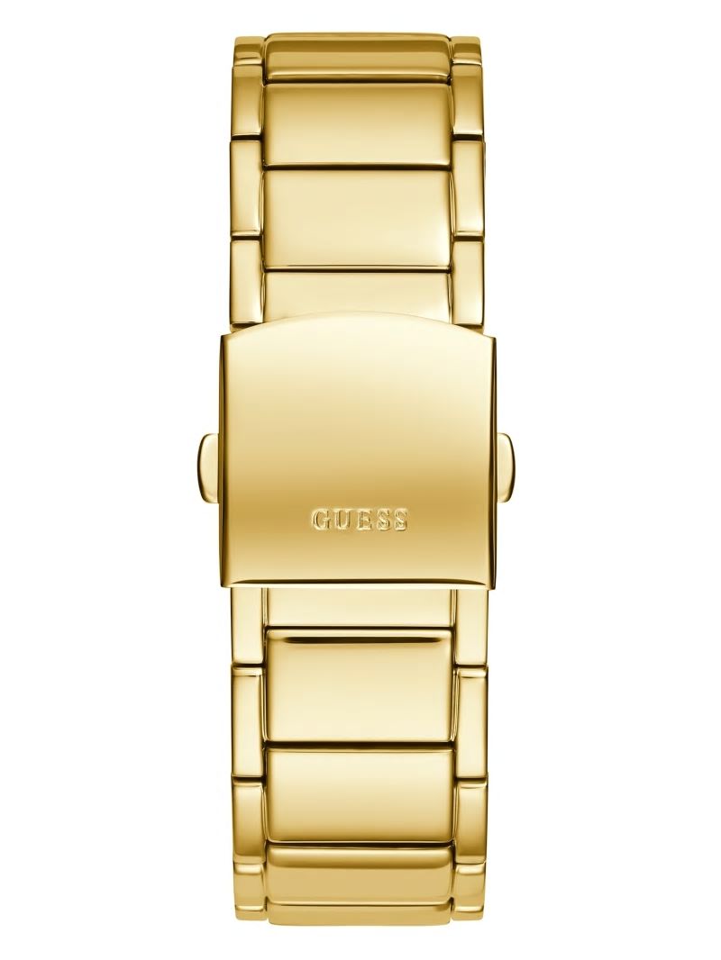 Guess Gold-Tone Exposed Dial Multifunction Watch - Gold