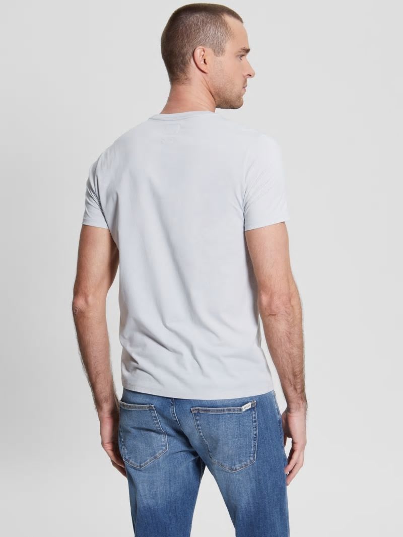 Guess Embroidered Logo Tee - Grey Pearl