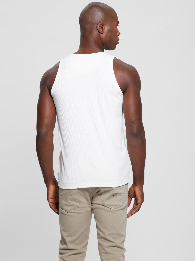 Guess Eco Cyrus Ribbed Tank - Salt White