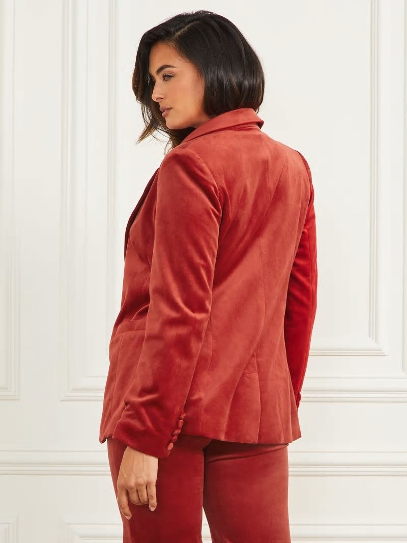 Guess Lilli Velvet Blazer - Lacquer Red A503