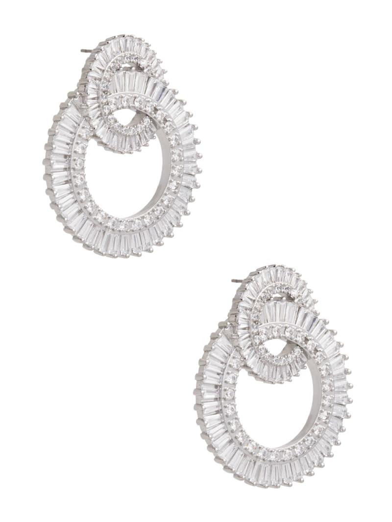 Guess Silver-Tone Oversized Statement Earrings - Silver