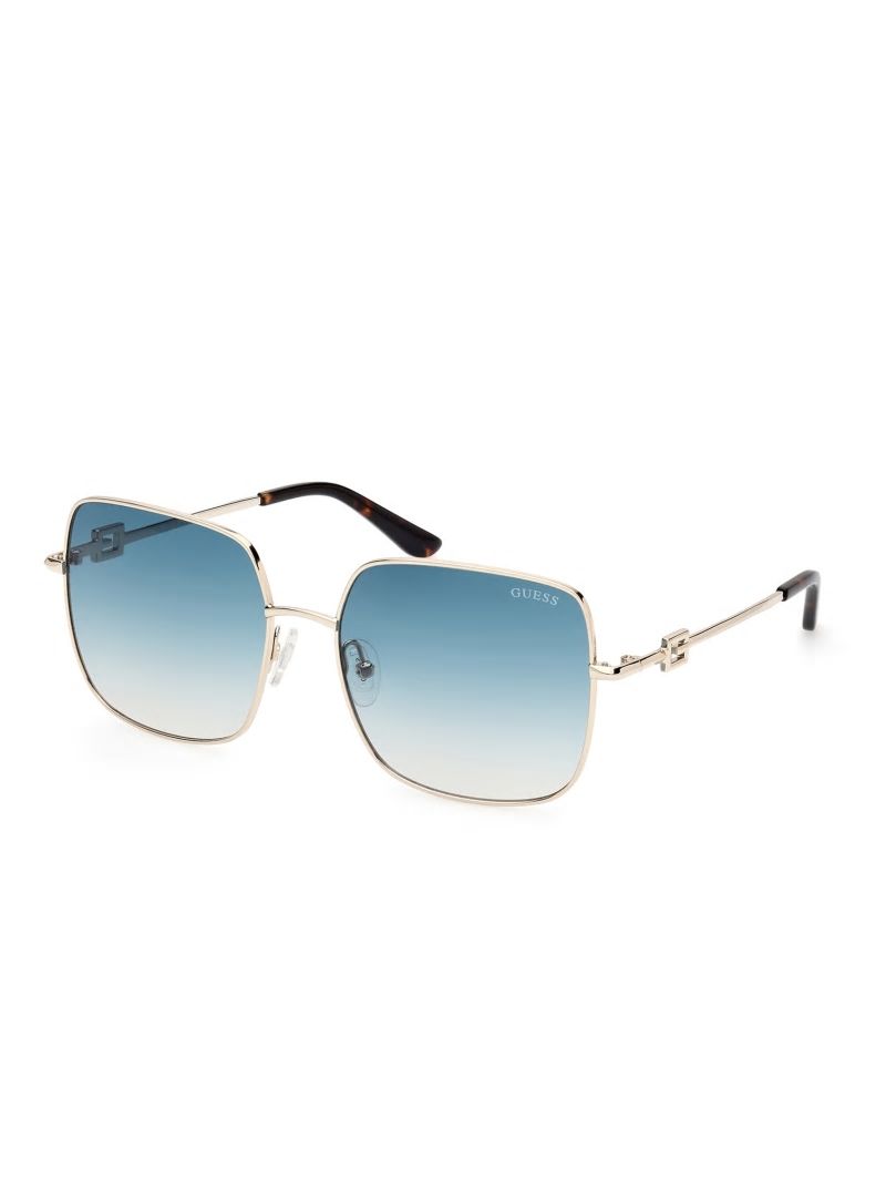 Guess Oversized Square G Metal Sunglasses - Gld