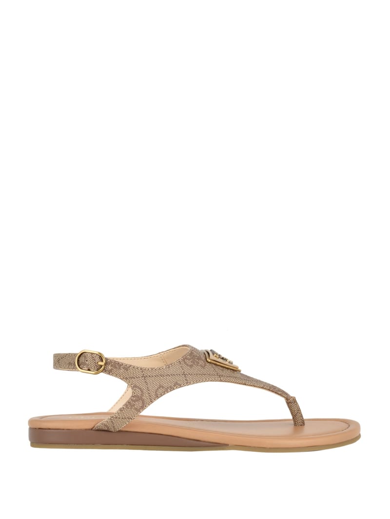 Guess Unali Thong Sandals - Medium Brown