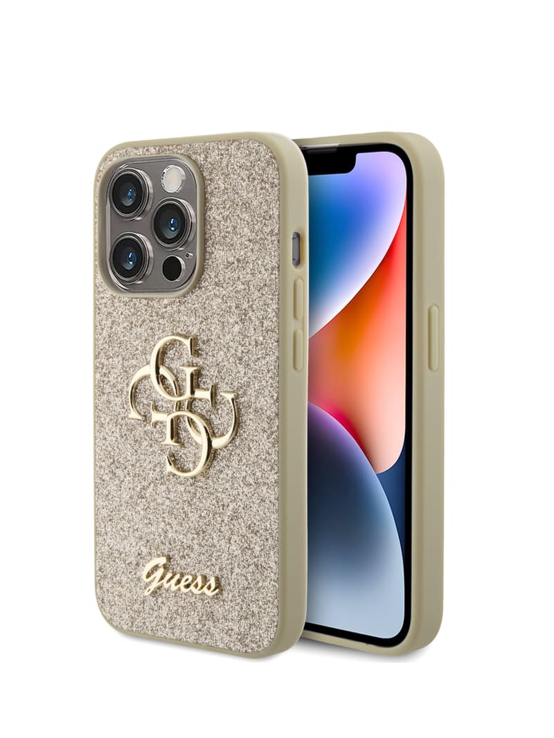 Guess Glitter iPhone 15 Pro Case - Gold