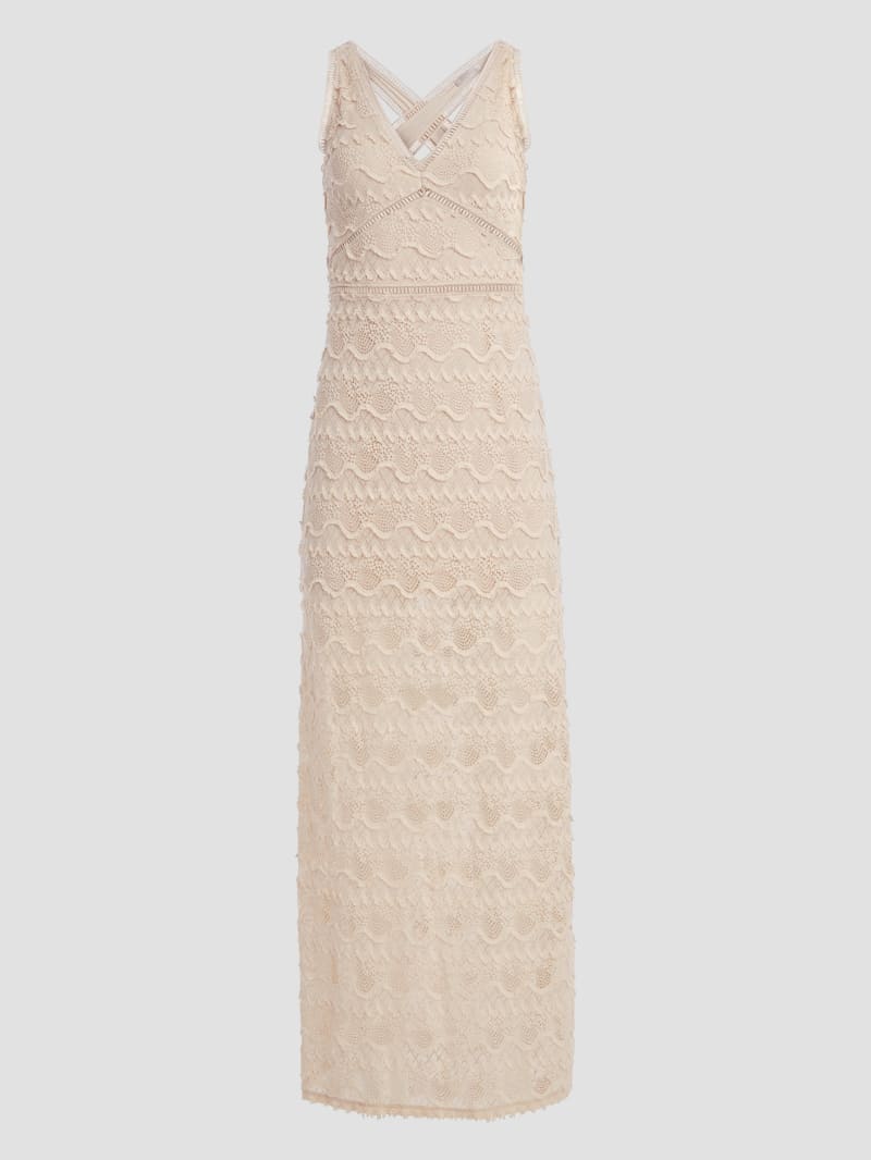 Guess Liza Lace Maxi Dress - Pearl Oyster