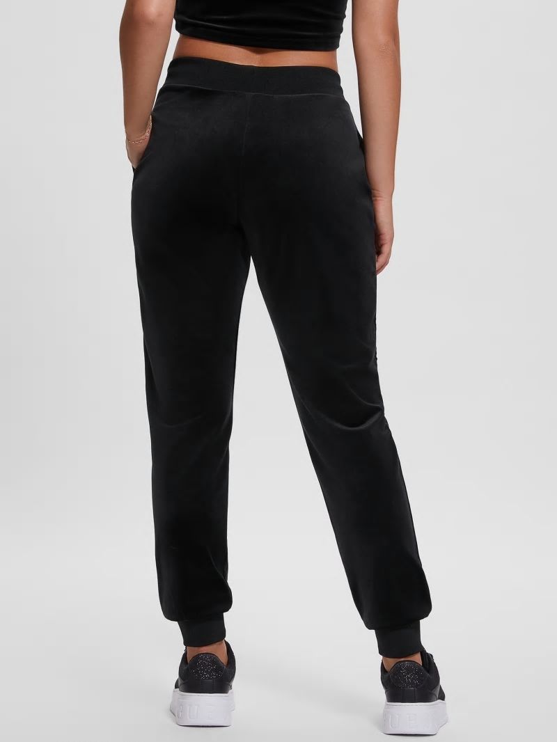 Guess Eco Couture Velvet Joggers - Black