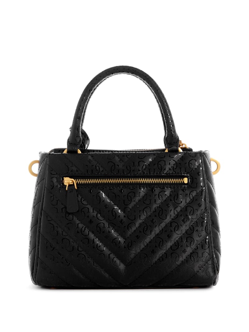 Guess Jania Quilted Small Girlfriend Satchel - Black