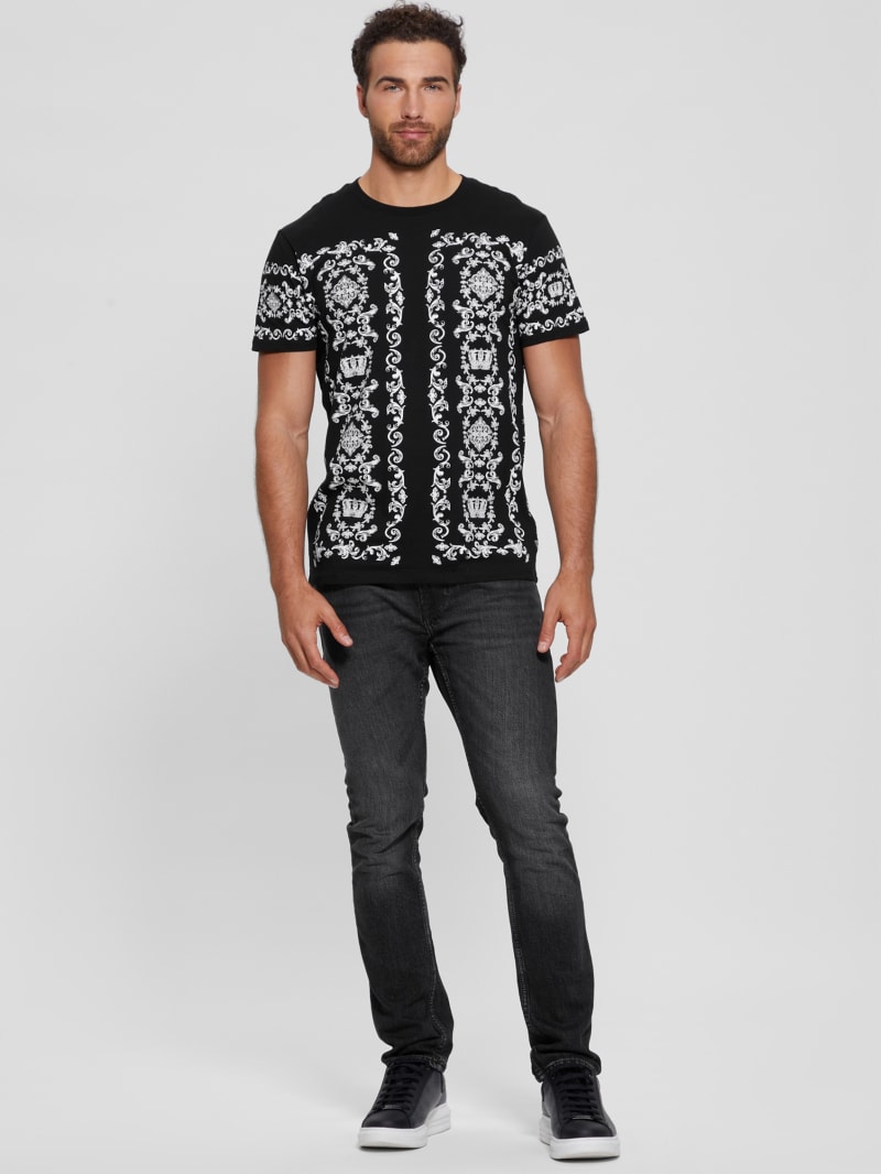 Guess Eco Crown Scroll Tee - Black