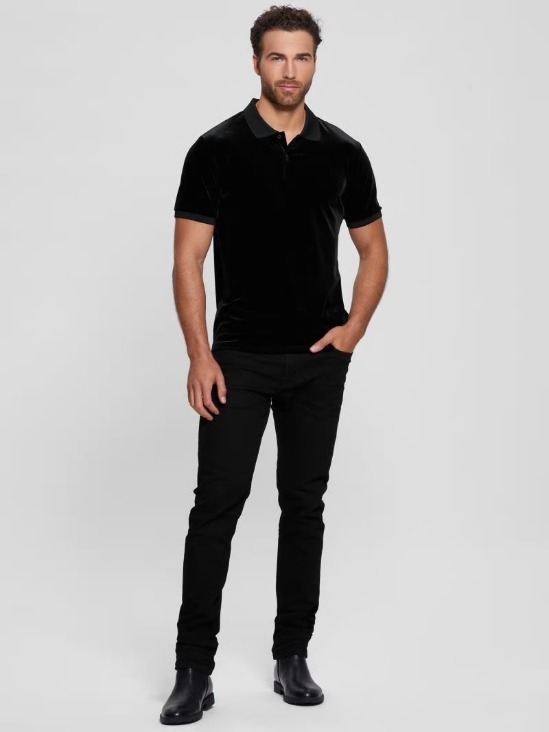 Guess Rio Liquid Velvet Polo - Black