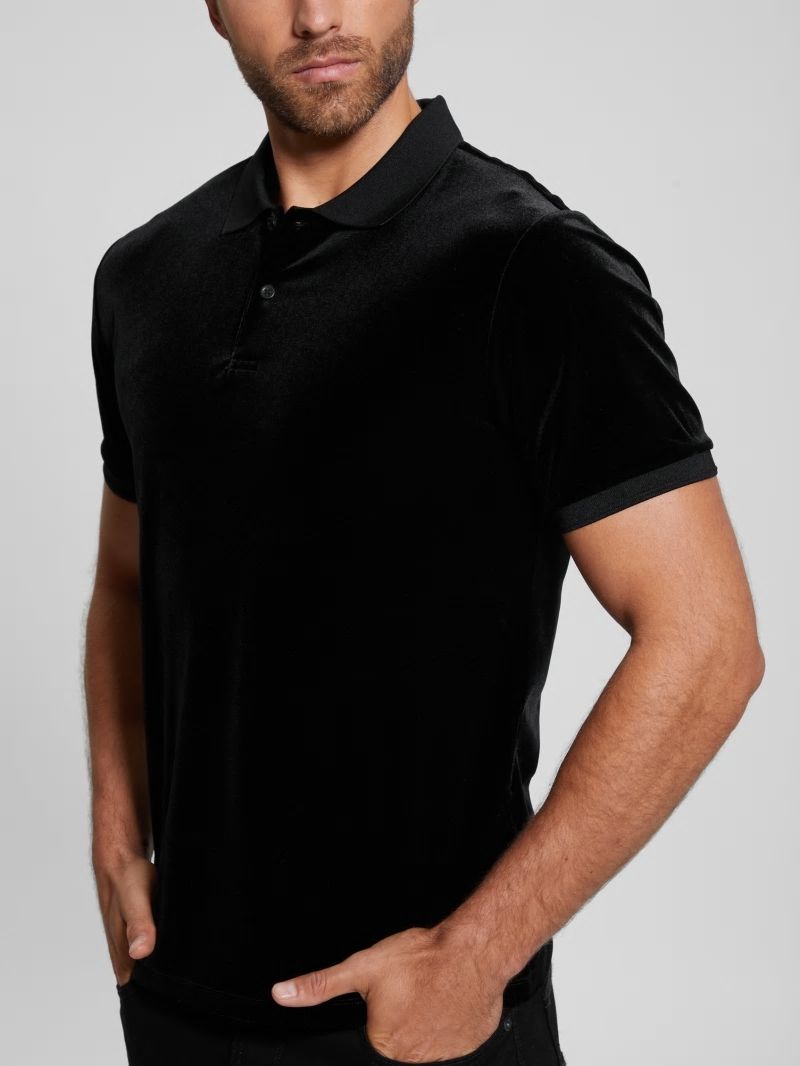 Guess Rio Liquid Velvet Polo - Black