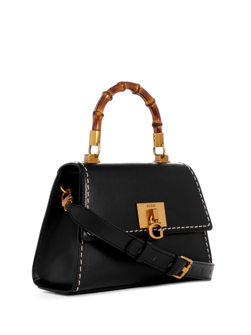 Guess Stephi Bamboo Handle Mini Satchel - Black