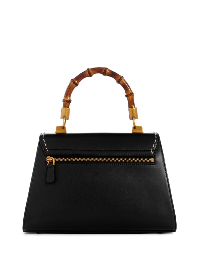 Guess Stephi Bamboo Handle Mini Satchel - Black