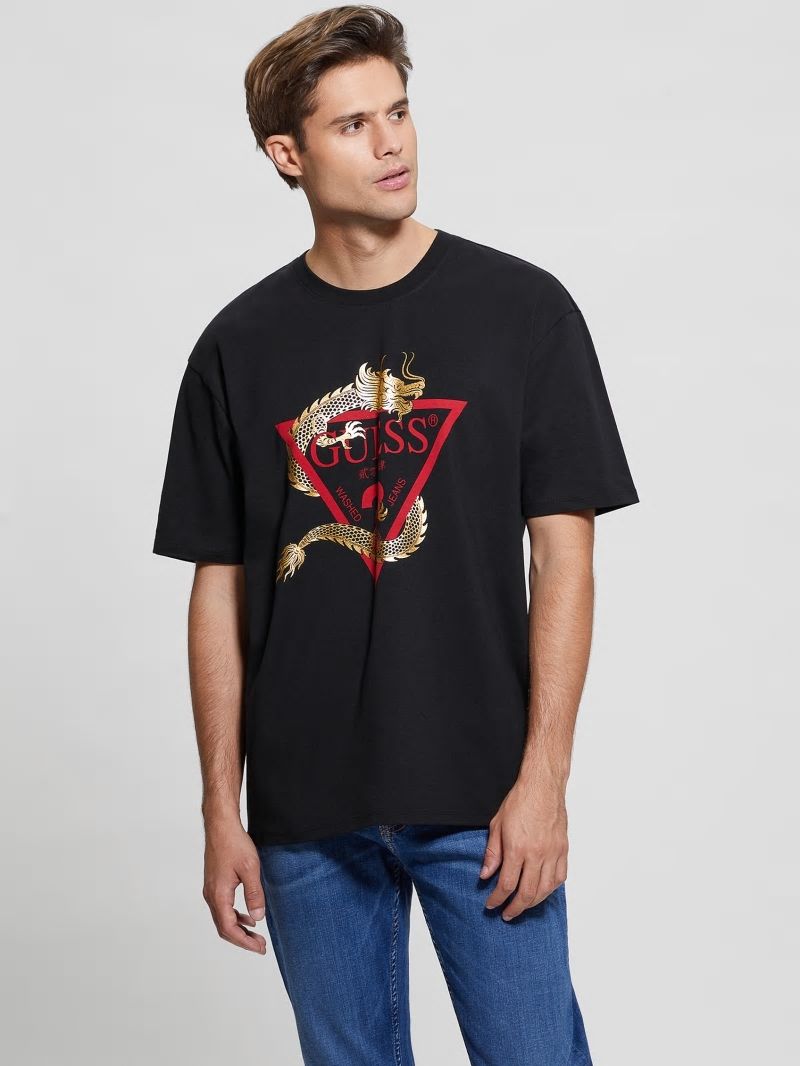 Guess Chinese New Year Dragon Tee - Black