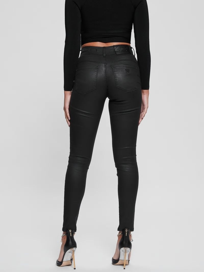 Guess High-Rise Shape Up Jeans - Coated Black