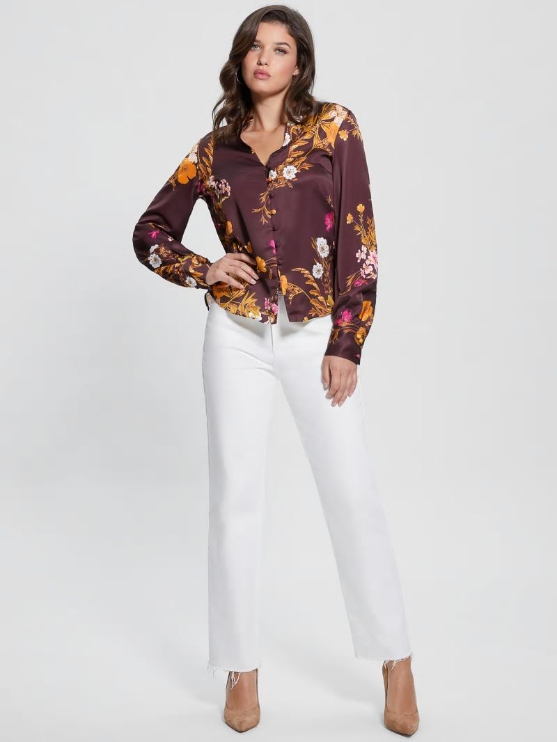 Guess Eco Rita Satin Shirt - Bountiful Print