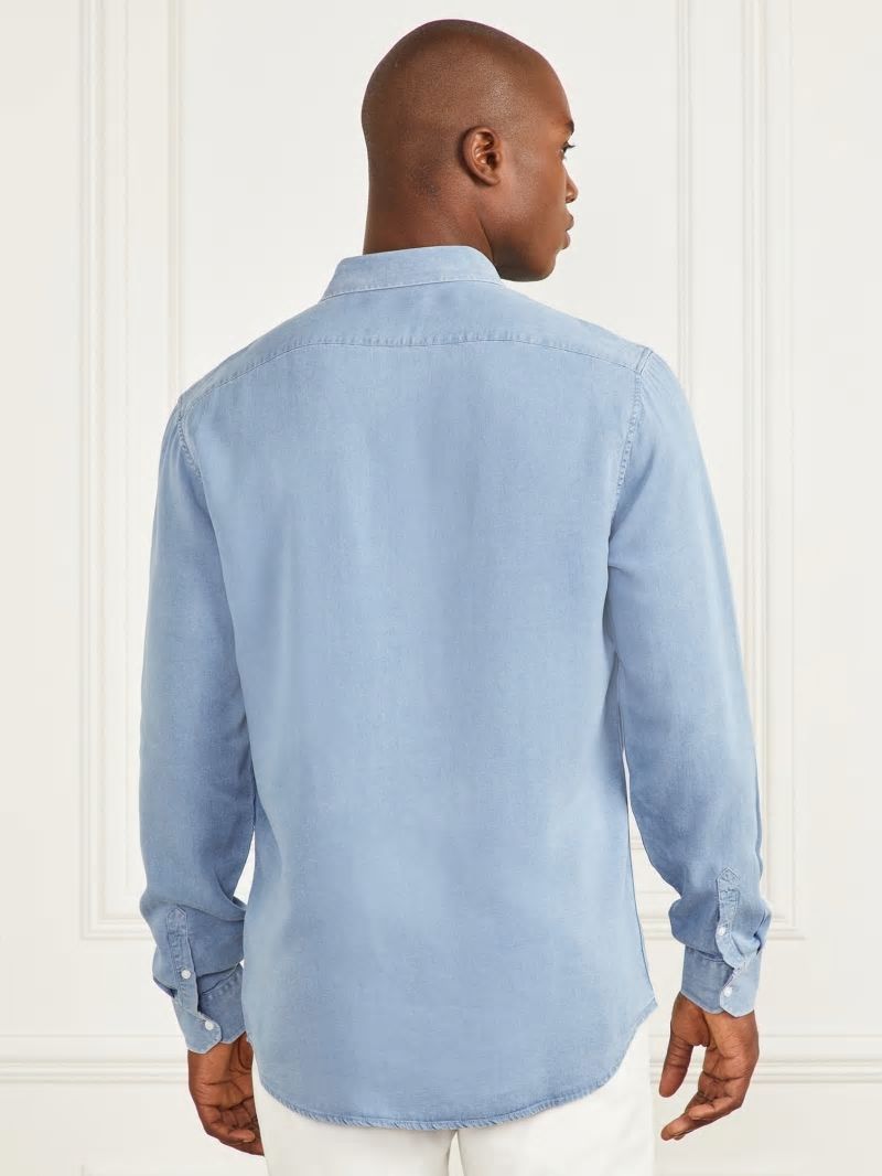 Guess Joe Notched Cuff Shirt - Light Wash.