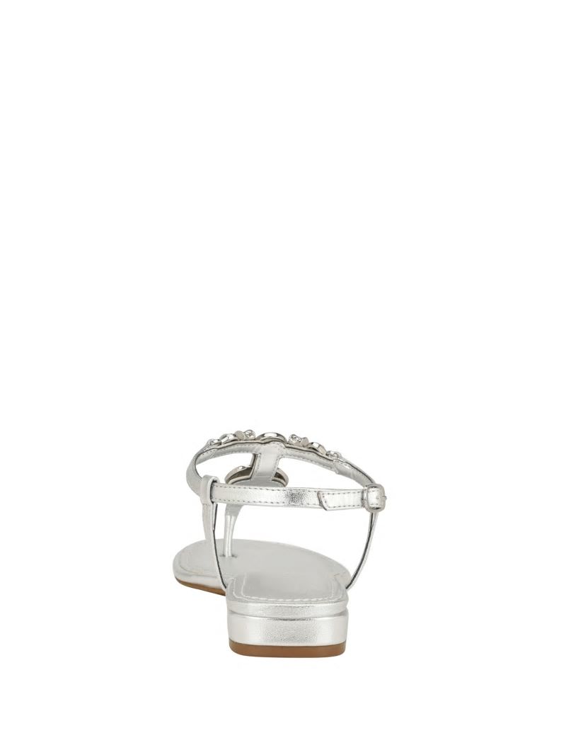 Guess Jiarella T-Strap Signature Sandal - Silver 040