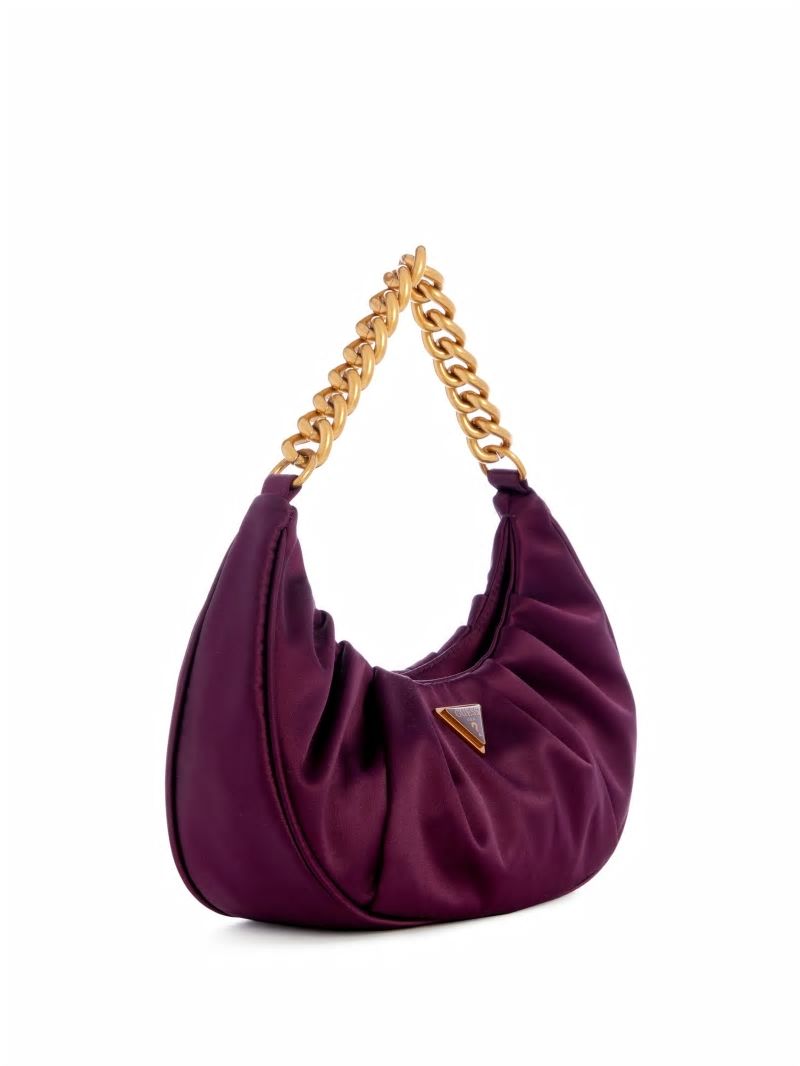 Guess Tori Satin Shoulder Bag - Amethyst