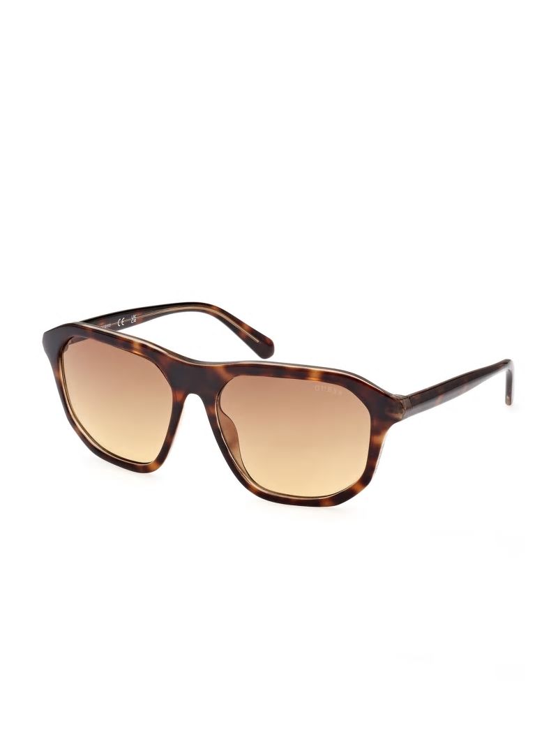 Guess Plastic Navigator Sunglasses - Dark Havana/Gradient Brn