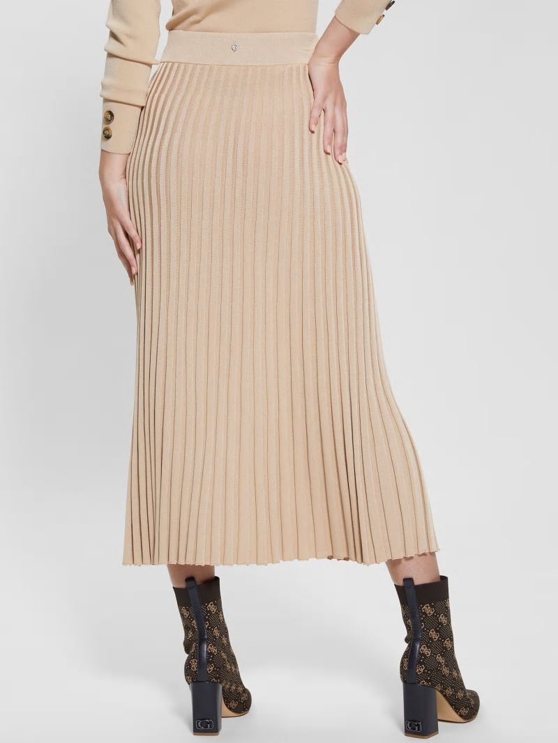 Guess Shopie Pleated Sweater Skirt - Foamy Taupe