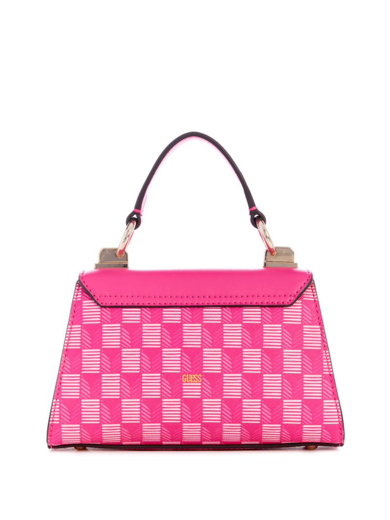 Guess Hallie Mini Fold-Over Flap Bag - Fuchsia Logo