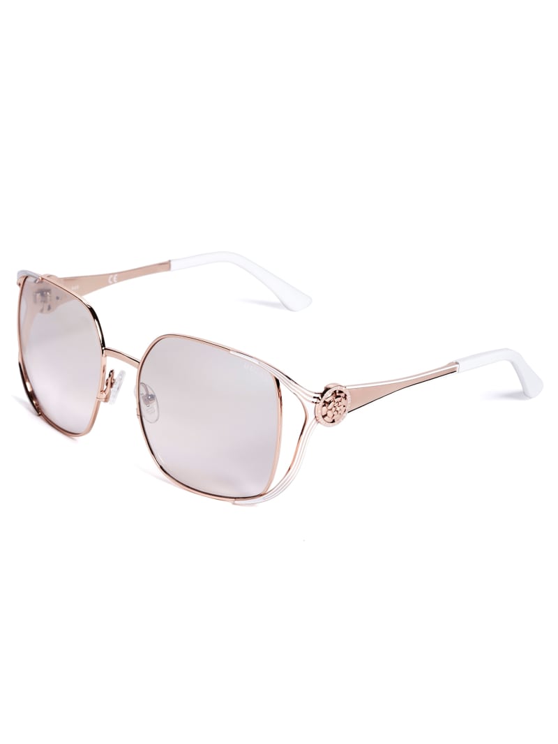 Guess Vera Square Metal Sunglasses - Blush