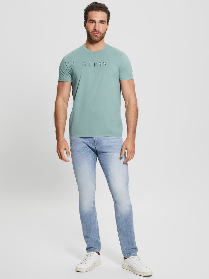 Guess Embroidered Logo Tee - Honest Blue