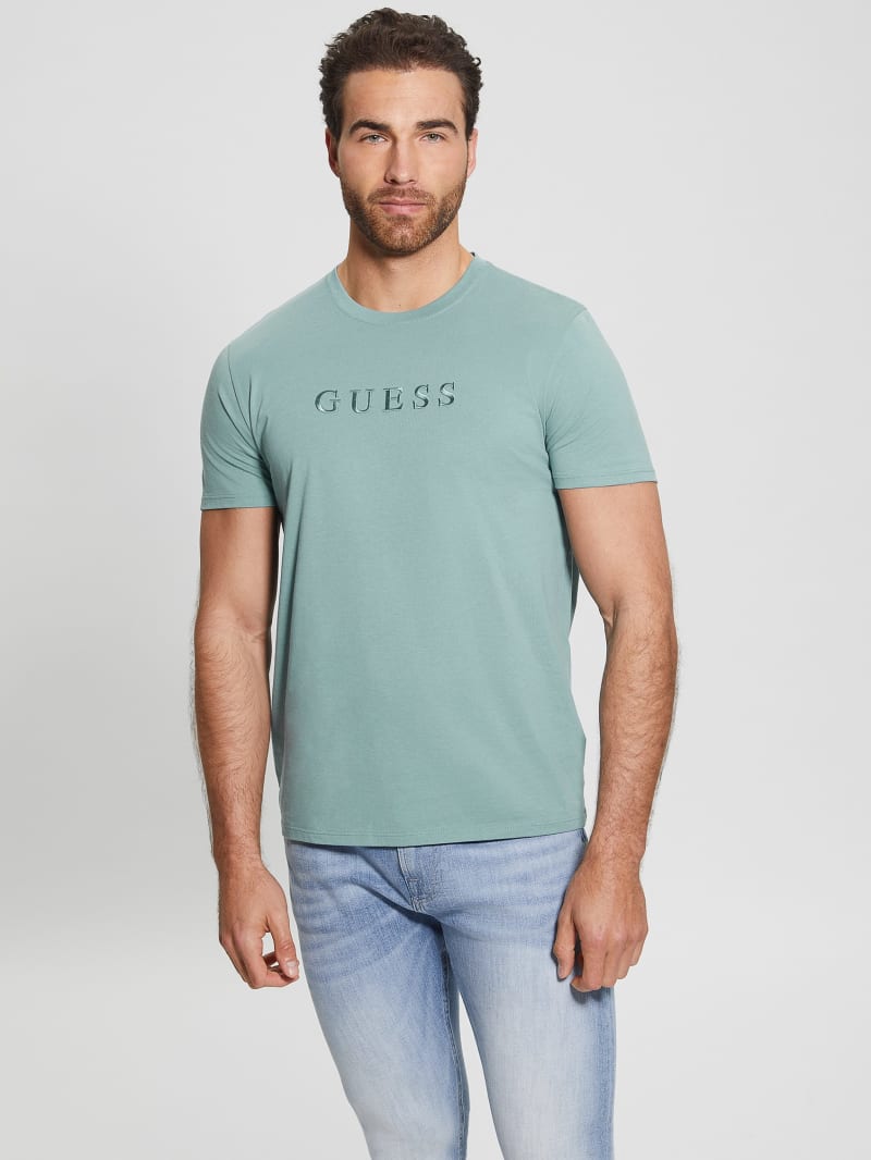 Guess Embroidered Logo Tee - Honest Blue