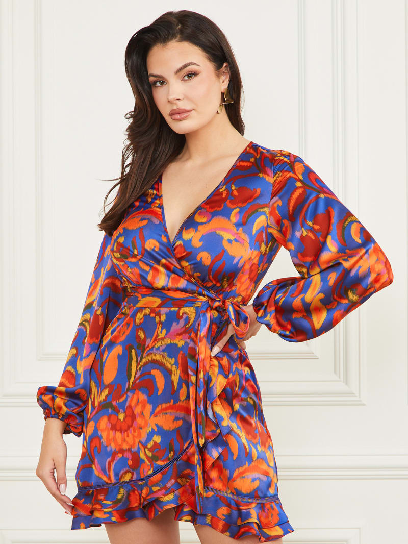 Guess Betty Blue Wrap Dress - Betty Blue Print