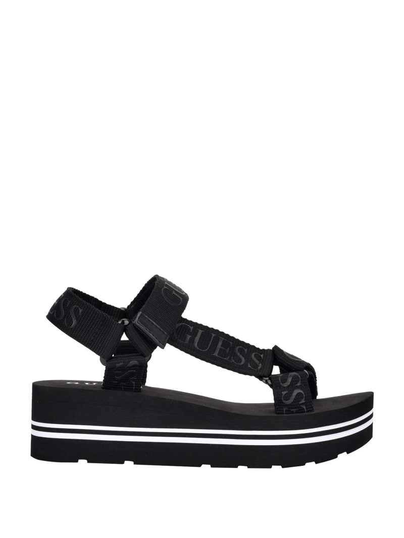 Guess Avin Platform Sport Sandals - Black Multi