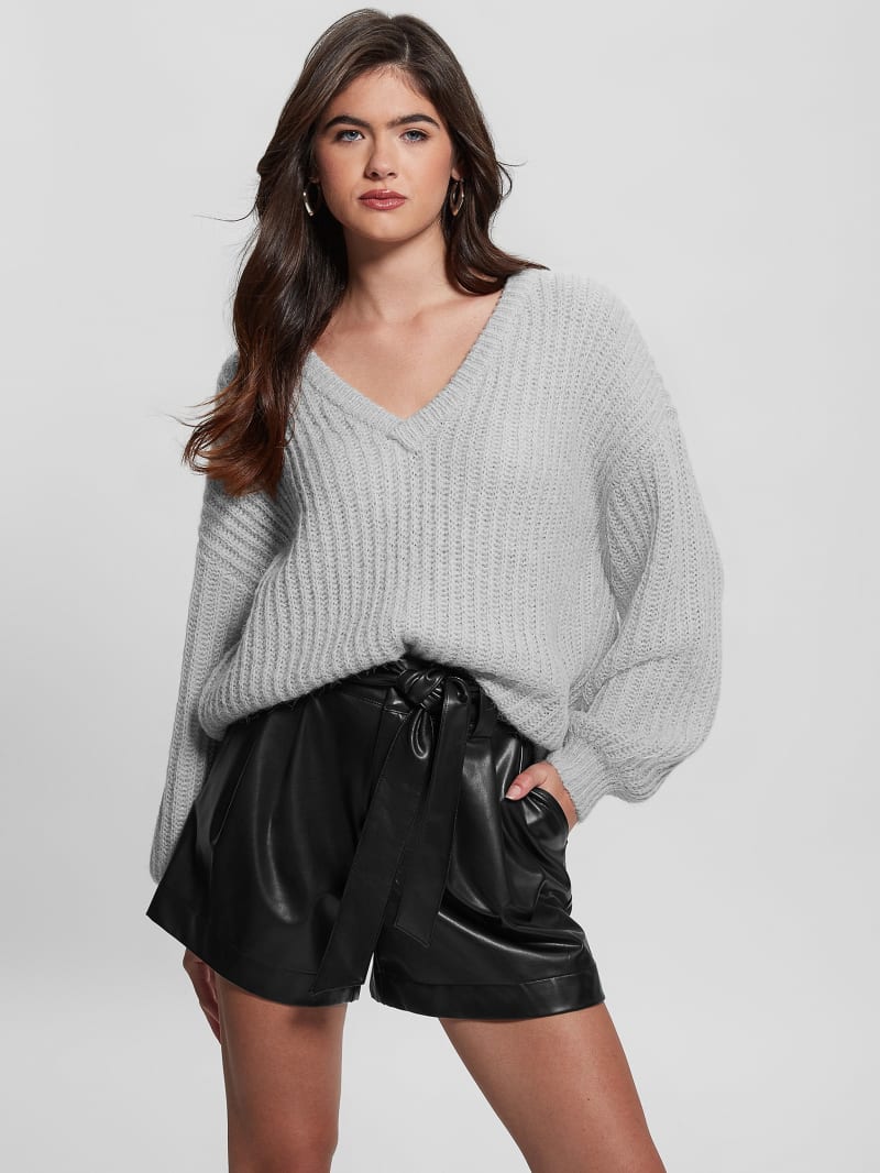 Guess Nara Wool-Blend Sweater - Silk Gray Multi