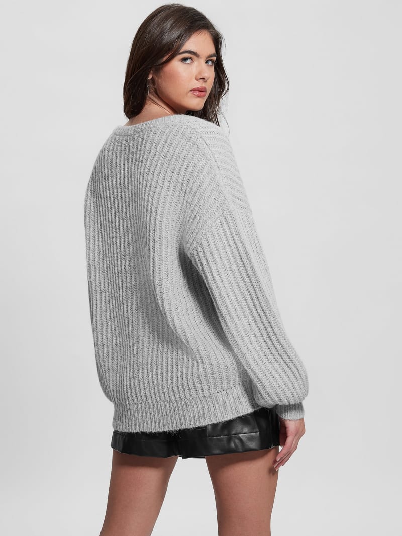 Guess Nara Wool-Blend Sweater - Silk Gray Multi