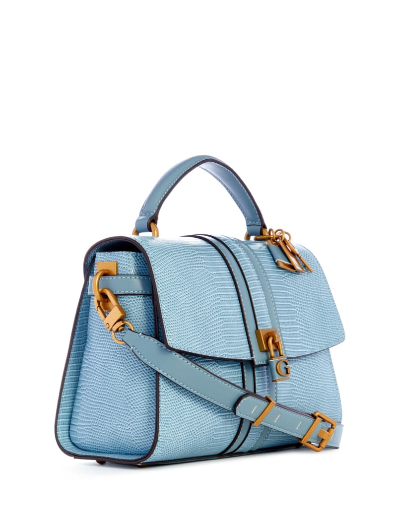 Guess Ginevra Textured Top Handle Crossbody - Light Denim