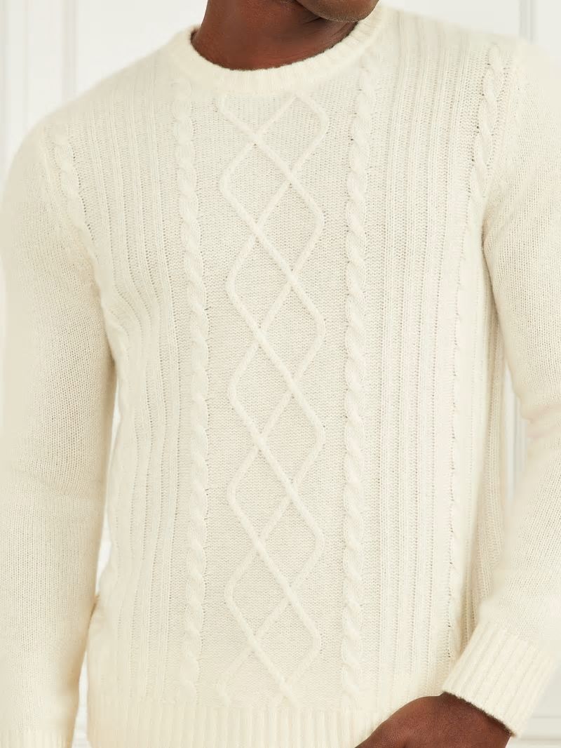 Guess Cashmere Crewneck Sweater - Creme Brulee