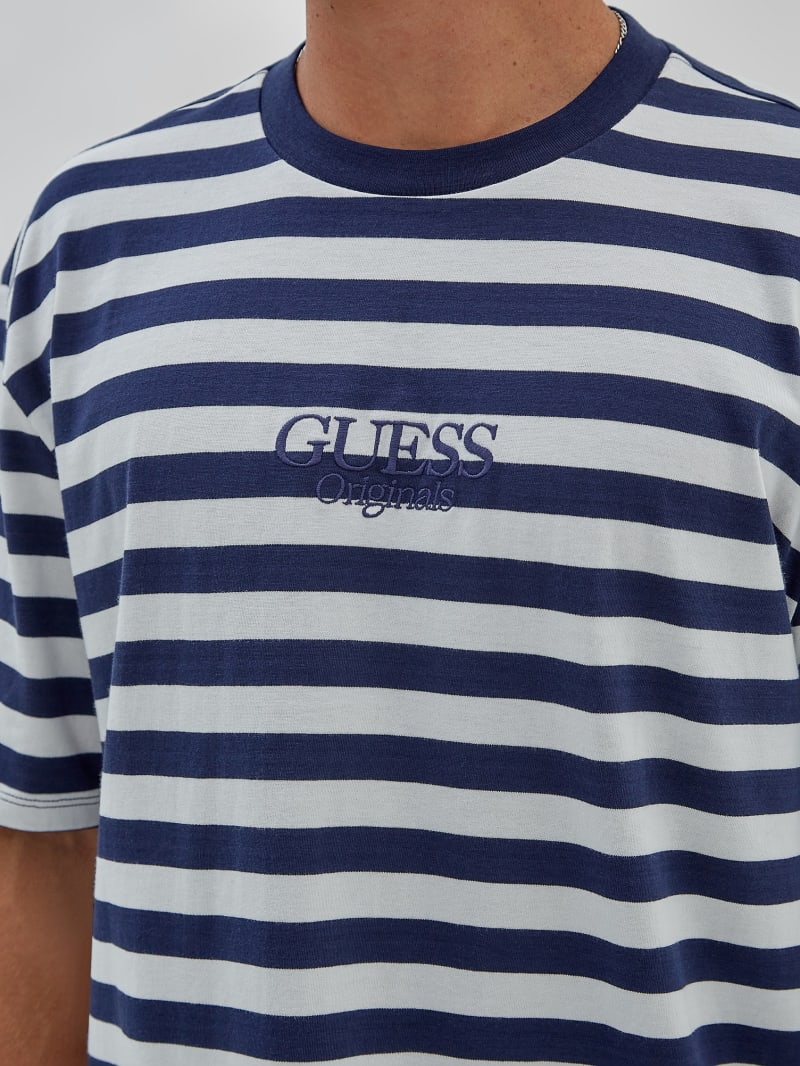 Guess GUESS Originals Eco Simple Stripe Tee - Cave Blue Multi