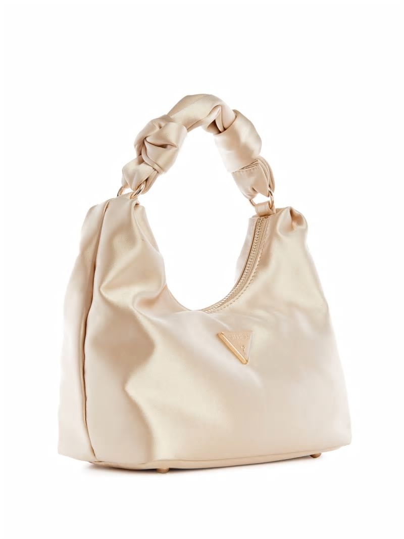 Guess Velina Satin Hobo Bag - Pale Gold