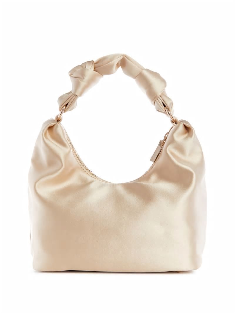 Guess Velina Satin Hobo Bag - Pale Gold