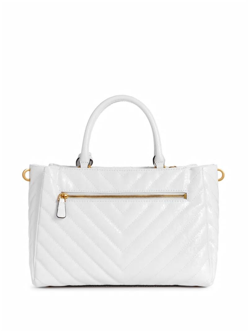 Guess Jania Quilted Society Satchel - White